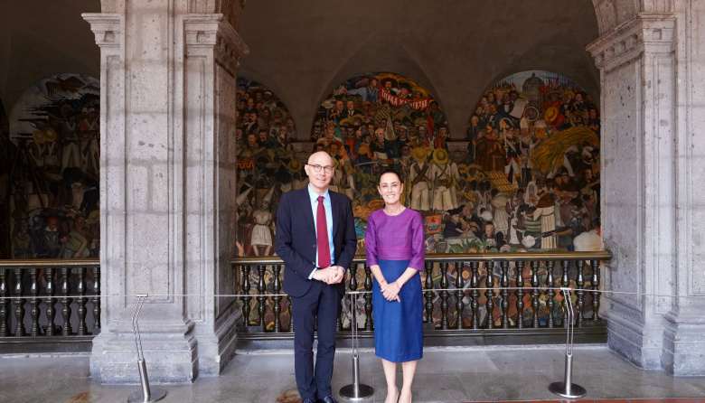 Sheinbaum se reúne con alto comisionado de la ONU para DDHH, Volker Türk