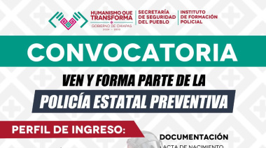 SSP invita a formar parte de la Policía Estatal Preventiva