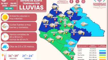 Emiten alerta por lluvias fuertes en diversas regiones