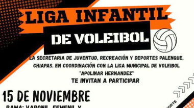 Invitan a la liga infantil de voleibol en Palenque