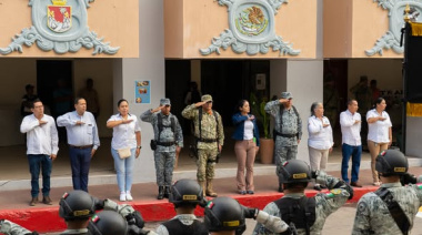 Homenaje a la Bandera Nacional en Palenque