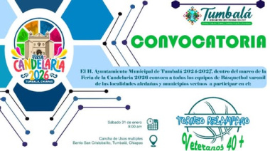 Tumbalá convoca a Torneo de Básquetbol Veteranos