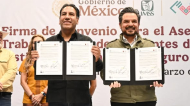 Eduardo Ramírez firma convenio con IMSS