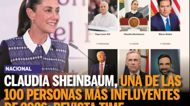 Revista Time reconoce a Claudia Sheinbaum como una de las 100 personas más influyentes de 2026