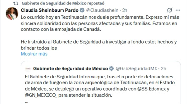 Gobierno federal atiende hechos ocurridos en Teotihuacán