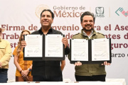 Eduardo Ramírez firma convenio con IMSS