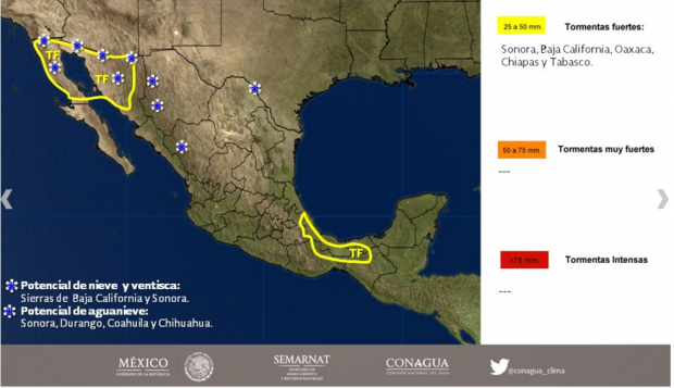  Frente frío número 24 provocará fuertes lluvias en Chiapas: SMN