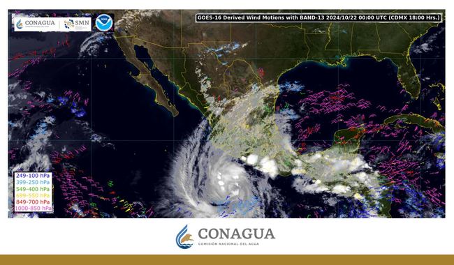  Vienen fuertes lluvias para Veracruz, Chiapas, Oaxaca, Puebla y Tabasco